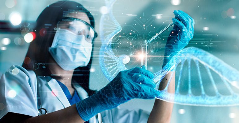 A woman working with DNA in a Life Sciences field illustrates Camoin Associates' expertise in Life Sciences Industry Analysis and Strategy Development