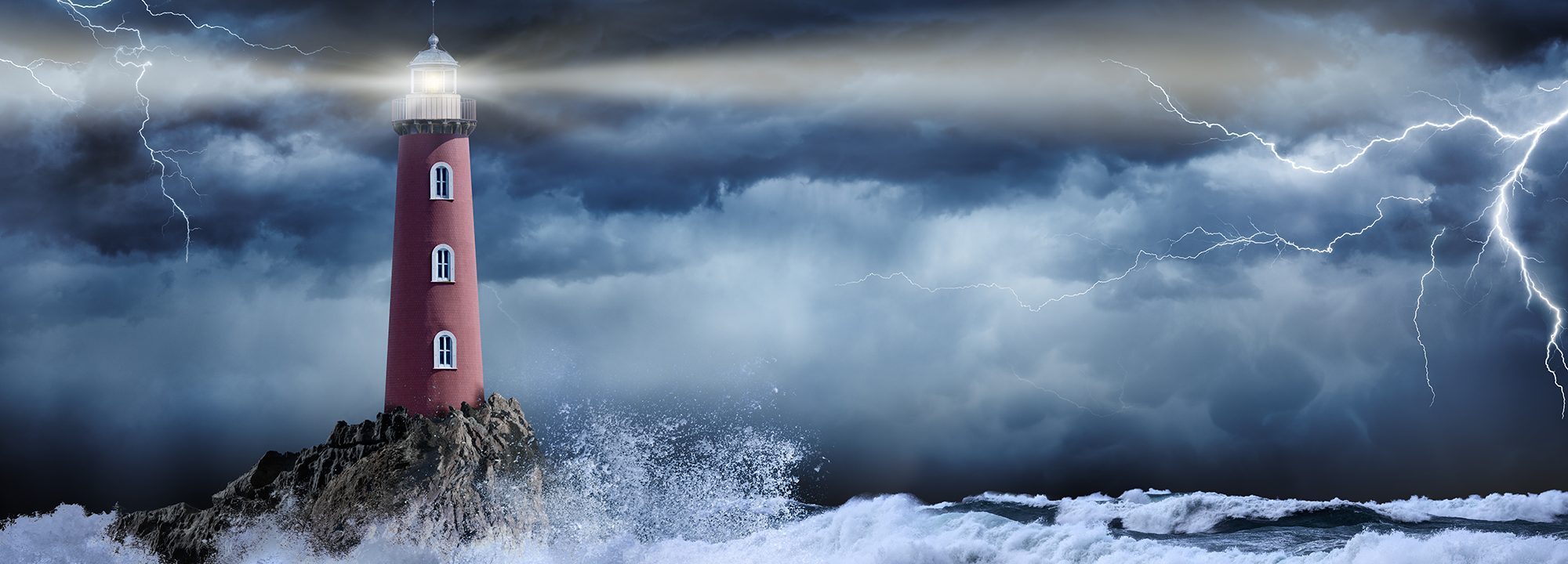 Lighthouse in a storm