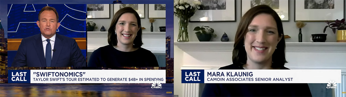 Senior Analyst Mara Klaunig discusses the economic impacts of Taylor Swift's Eras Tour on CNBC's Last Call