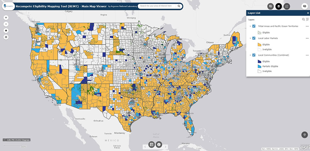 Recompete eligibility mapping tool