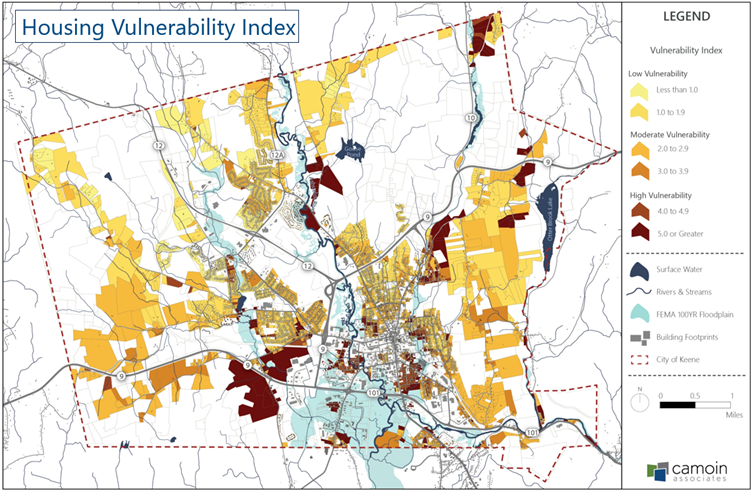 Housing Vulnerability Index for Keene, New Hampshire