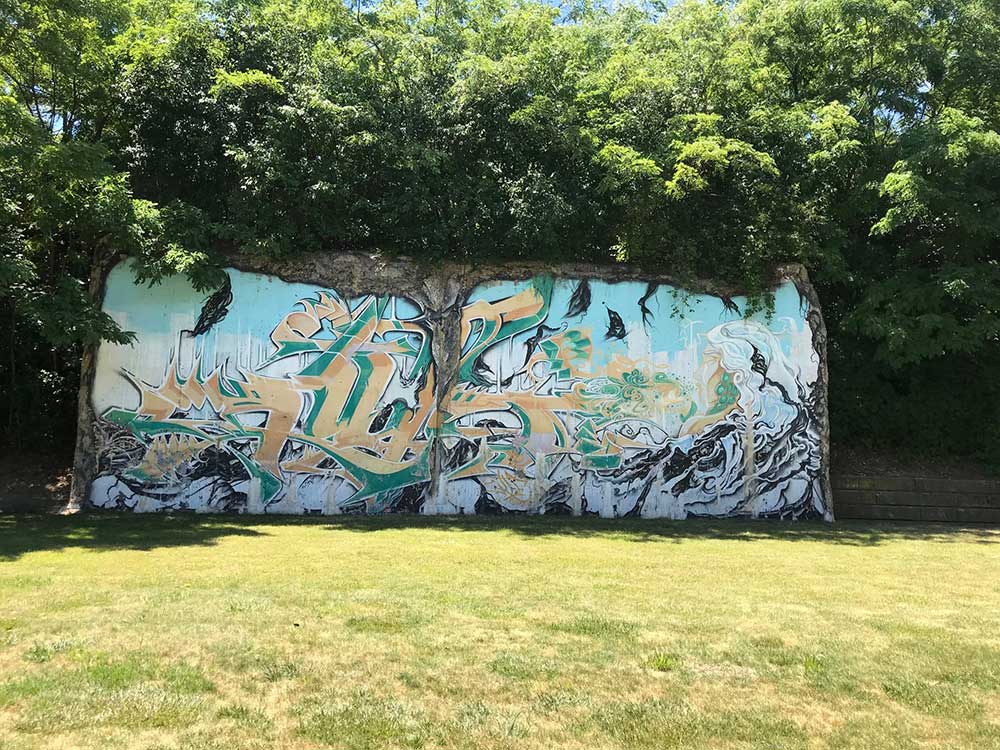 Public art along the Dequindre Cut Greenway in Detroit, Michigan