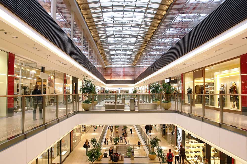 Vibrant shopping mall