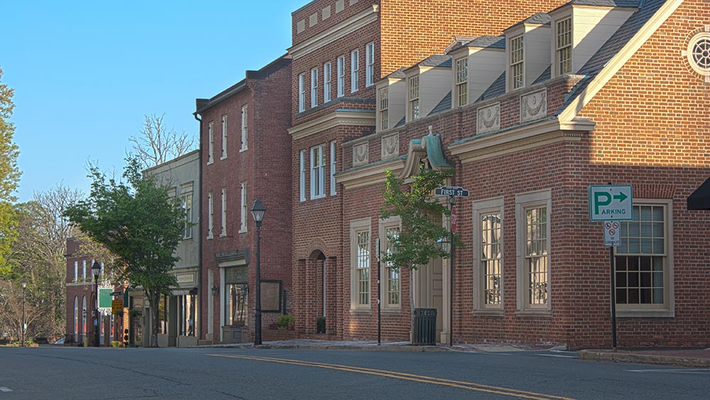 brick buildings in downtown Warrenton, VA 