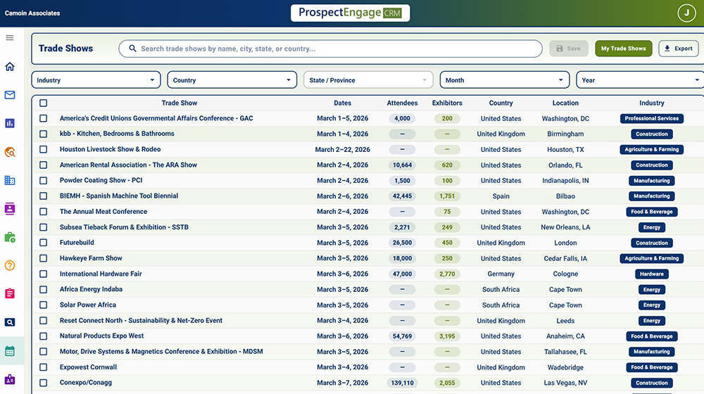 Use the selection tool to select a boundary directly on the map, which will then display the companies located within it.